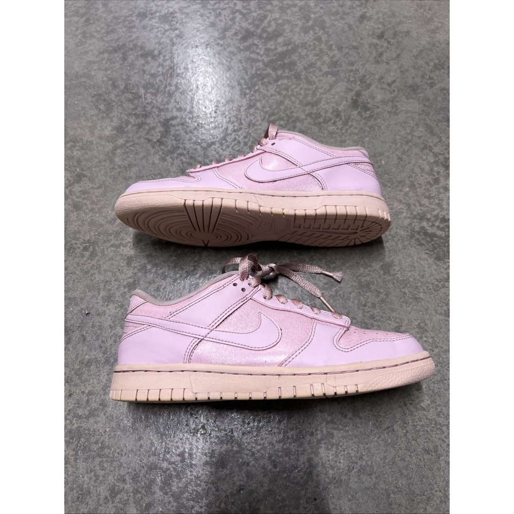 Nike Dunk Low Shoes Kids Youth Size 5Y Pink Leather Sneakers 921803-601